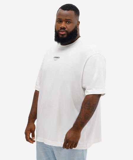 camiseta masculina de algodão oversized com bordado off white GG2