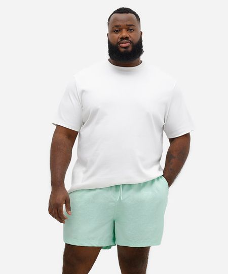 short plus size de poliamida com cordão verde GG1 short plus size de poliamida com cordão verde GG1