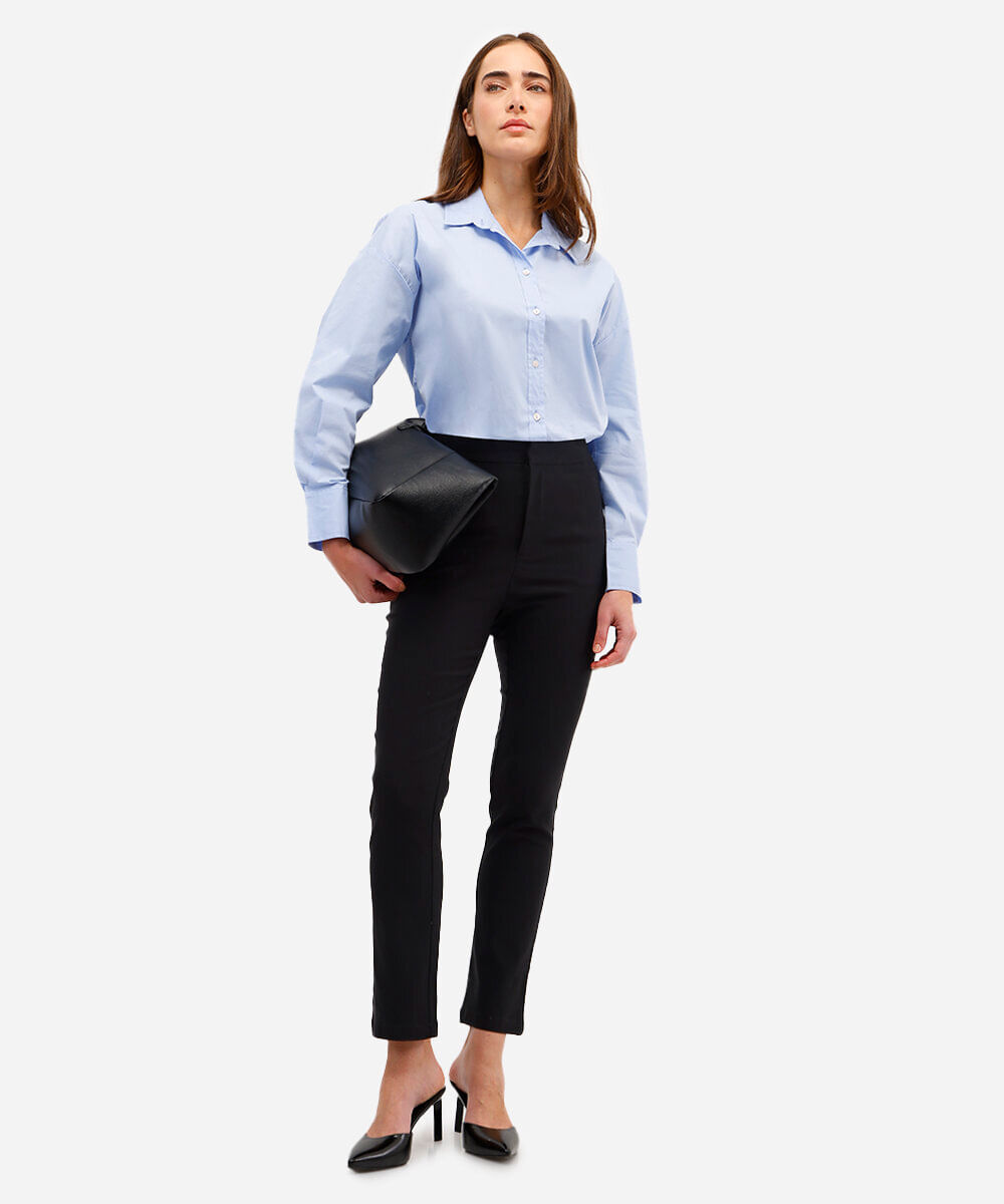 calça skinny feminina cós elástico preta