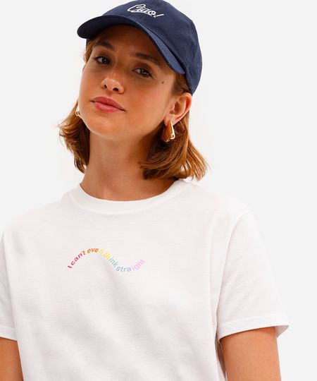 camiseta de algodão estampada off white P