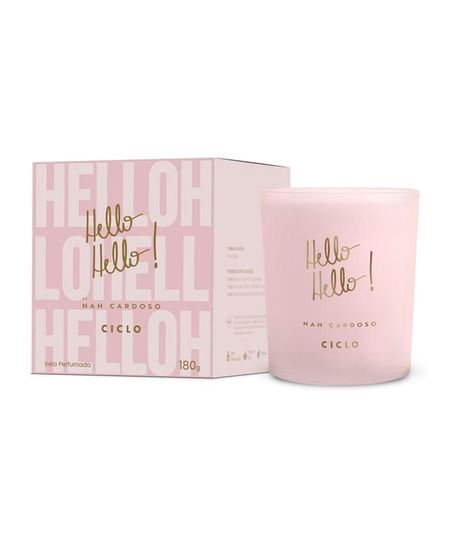 vela aromatizante hello hello ciclo by nah cardoso 180g 180 ML vela aromatizante hello hello ciclo by nah cardoso 180g 180 ML