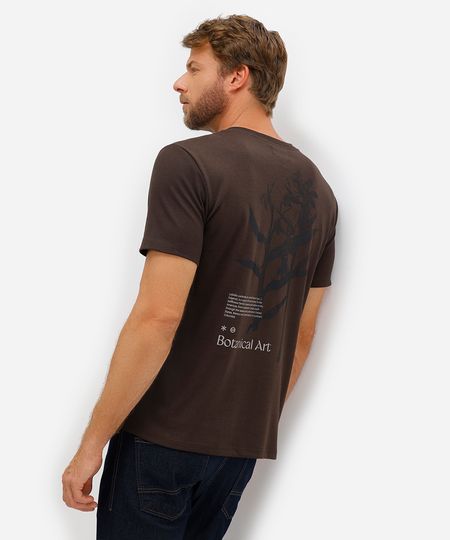camiseta masculina manga curta floral marrom G camiseta masculina manga curta floral marrom G