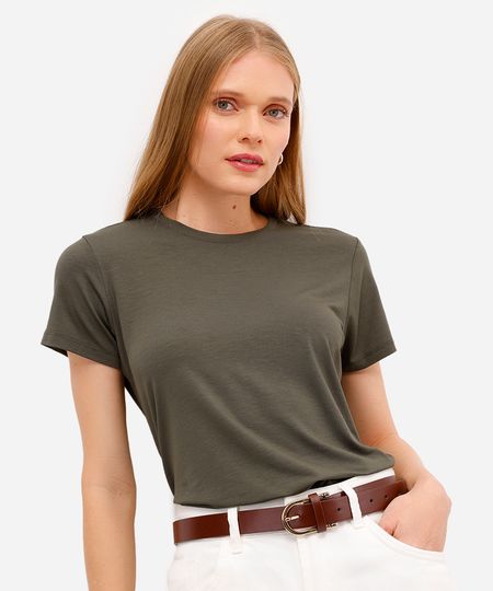 camiseta feminina manga curta airtech verde M