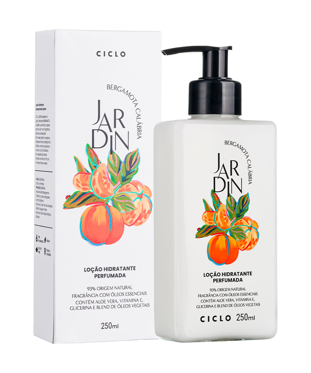 loção hidratante jardin bergamota calabria 250ml loção hidratante jardin bergamota calabria 250ml