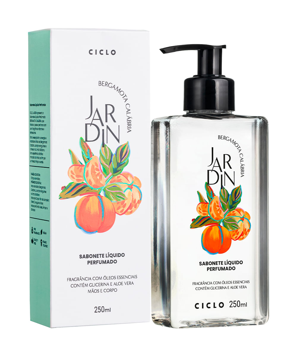 sabonete líquido jardin bergamota calabria 250ml sabonete líquido jardin bergamota calabria 250ml