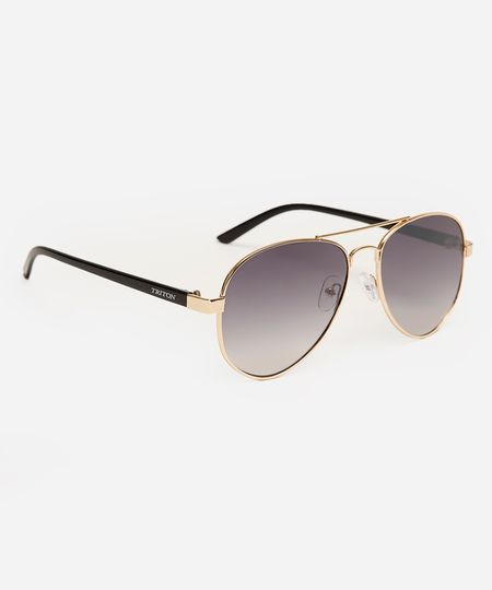 óculos de sol aviador triton unissex dourado UNICO