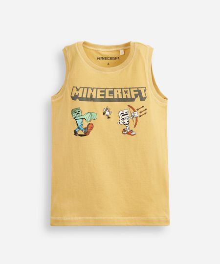 regata infantil de algodão minecraft amarela 8