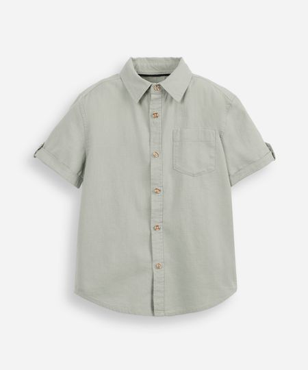camisa infantil manga curta verde 10