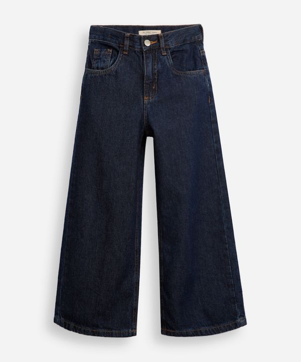 calça wide leg infantil jeans azul 6