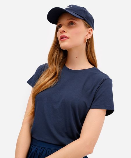 camiseta feminina manga curta airtech azul G