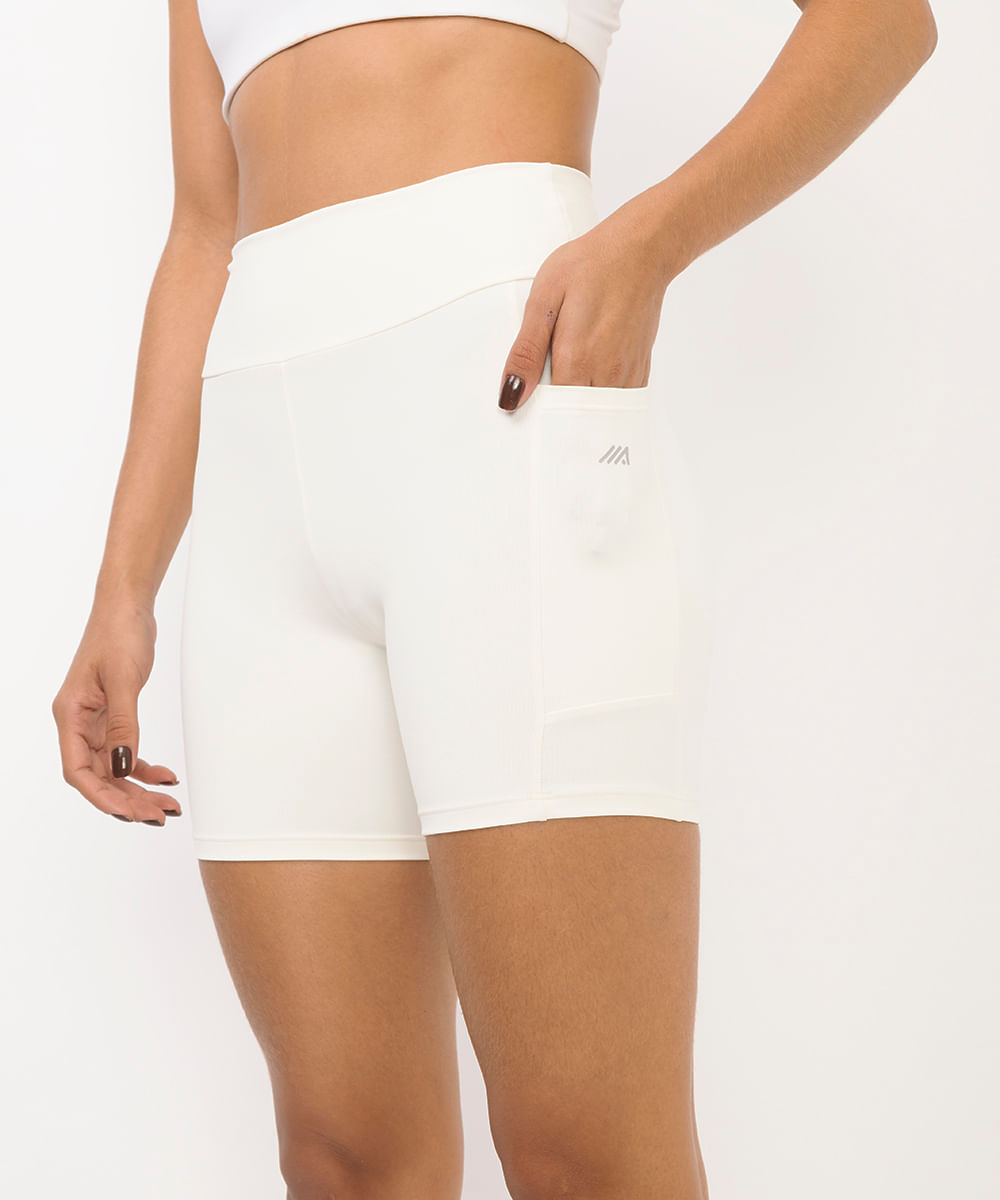 bermuda esportiva cós largo com bolso lateral ace cinza
