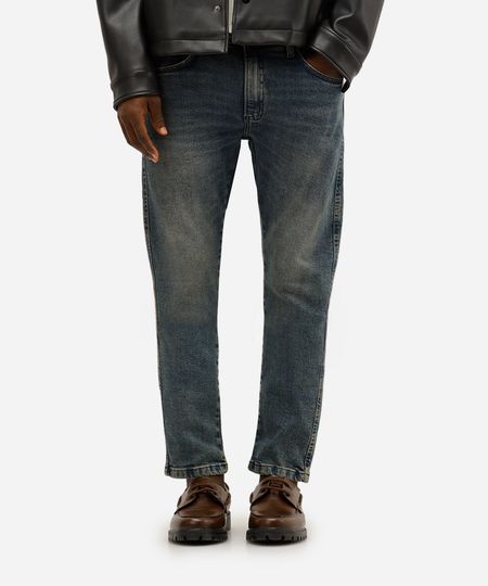 calça skinny masculina jeans cropped dirty azul 36 calça skinny masculina jeans cropped dirty azul 36