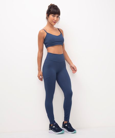 calça legging esportiva ace com bolso azul G