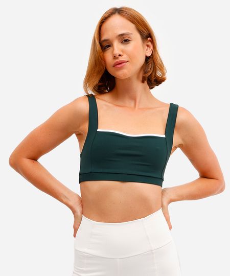 top feminino esportivo ace decote quadrado verde P