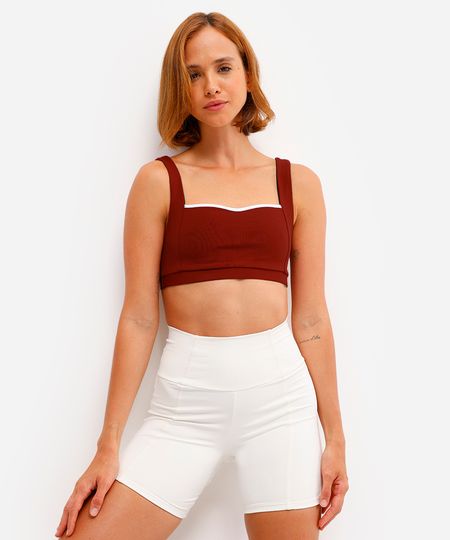 top feminino esportivo ace decote quadrado vinho P