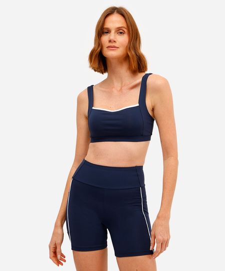 top feminino esportivo ace decote quadrado azul M top feminino esportivo ace decote quadrado azul M