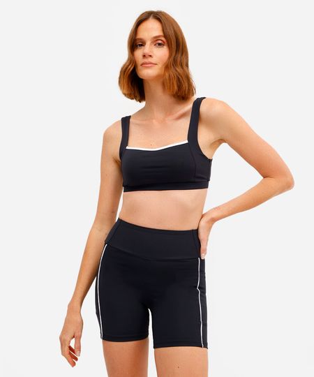 top feminino esportivo ace decote quadrado preto G