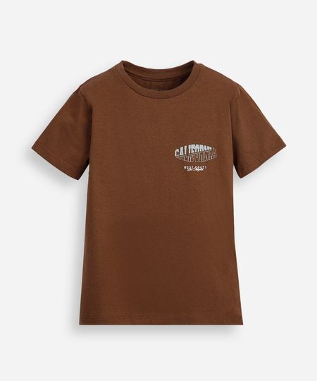 camiseta infantil de algodão california marrom 6 camiseta infantil de algodão california marrom 6