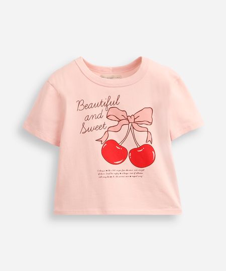 camiseta baby tee juvenil de algodão laço rosa 12