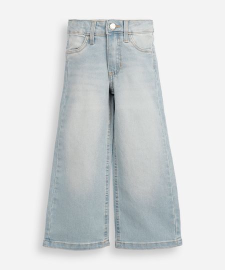calça wide leg infantil jeans azul 8