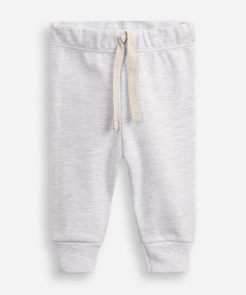 calça jogger infantil de algodão cinza