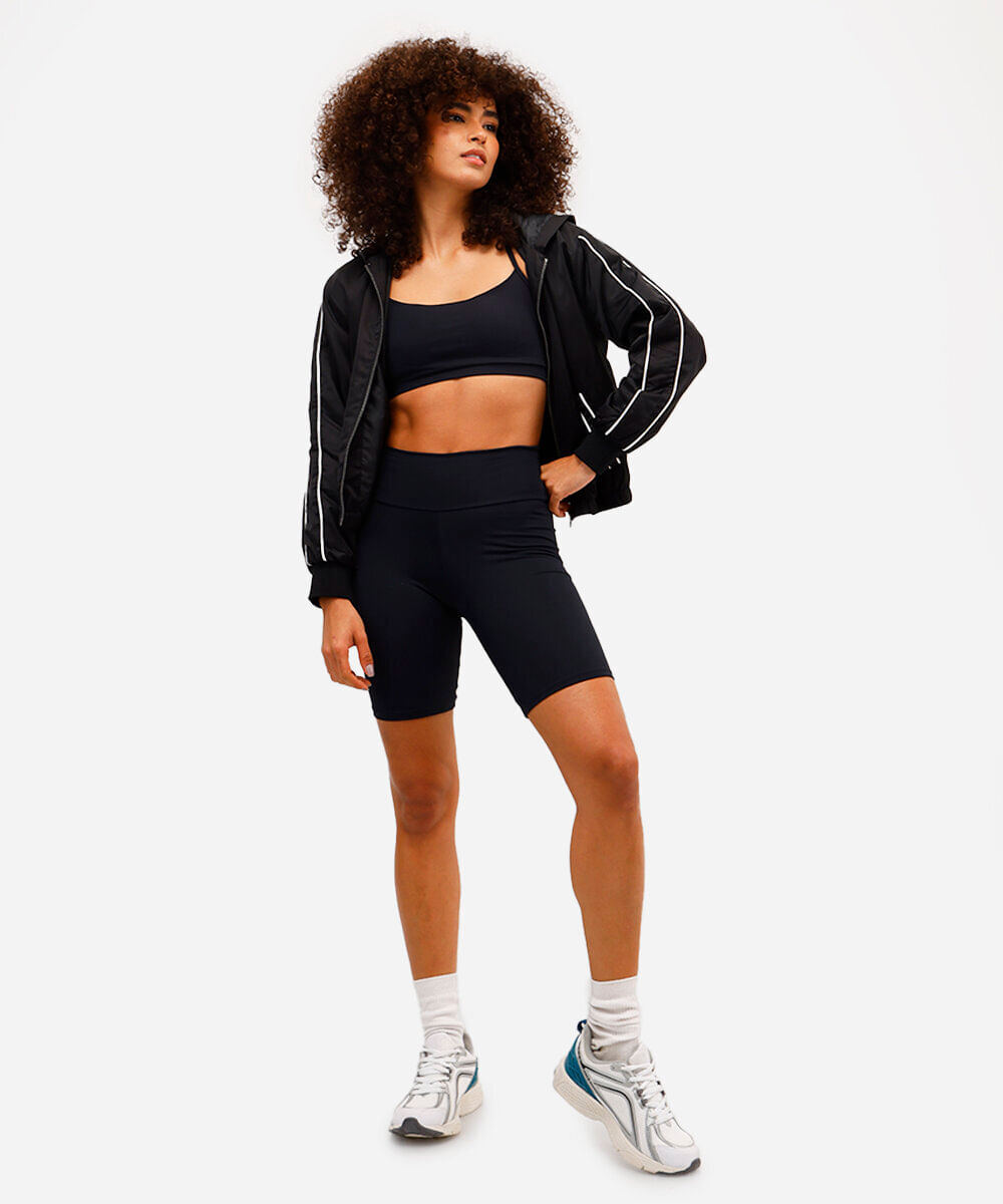 bermuda biker feminina esportiva ace preta