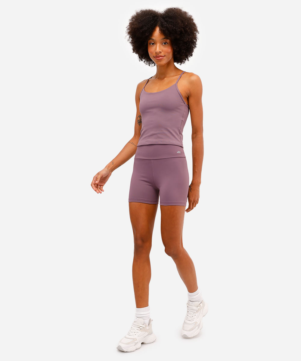 bermuda feminina de poliamida básica curta esportiva ace roxa