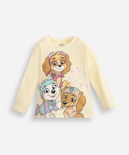 blusa infantil de algodão patrulha canina amarela 2 blusa infantil de algodão patrulha canina amarela 2