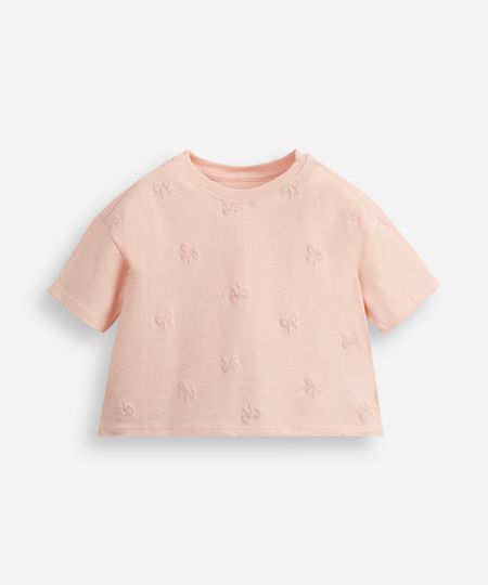 cropped infantil de algodão laços rosa 6
