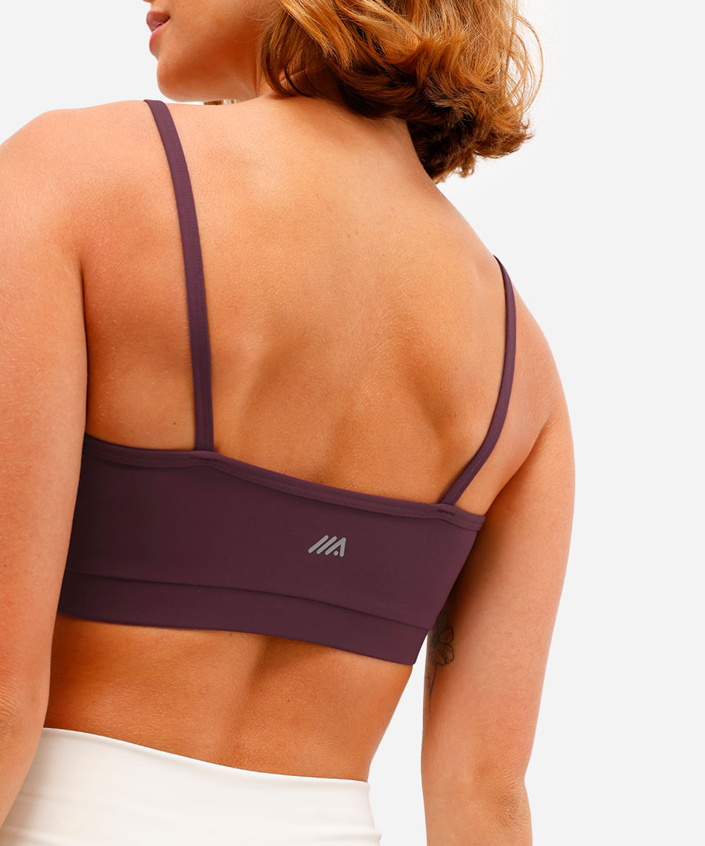 top feminino esportivo ace com bojo removível roxo