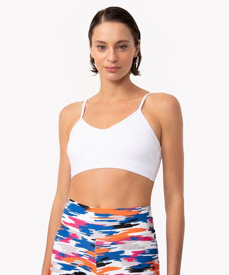 top alça fina bojo removível esportivo ace branco P top alça fina bojo removível esportivo ace branco P