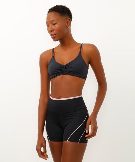 top decote coração alça fina esportiva ace preto P