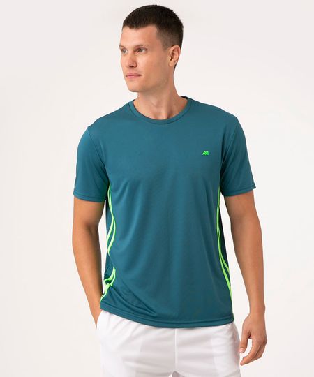 camiseta masculina esportiva ace com listras verde P