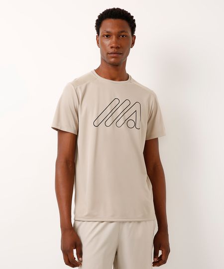 camiseta esportiva manga curta ace bege P camiseta esportiva manga curta ace bege P