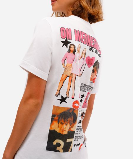 camiseta feminina de algodão meninas malvadas off white M