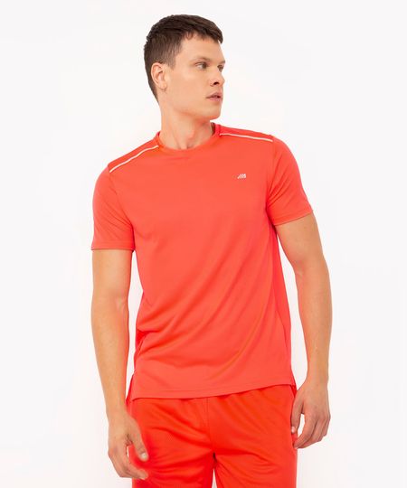 camiseta com recortes e refletivos manga curta esportiva ace laranja P