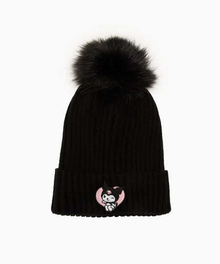 gorro infantil de tricot hello kitty preto UNICO gorro infantil de tricot hello kitty preto UNICO