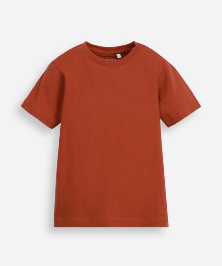 camiseta de algodão infantil manga curta básica vermelha 4