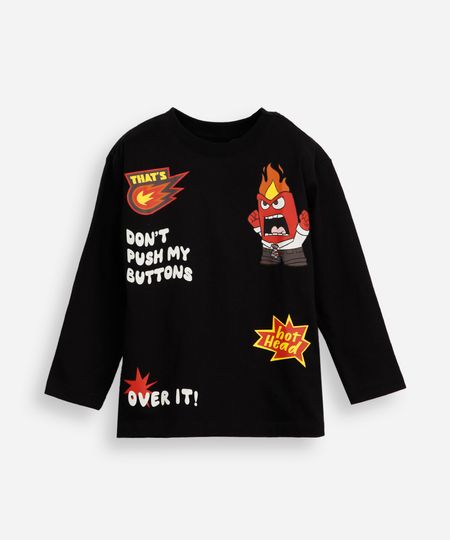 camiseta infantil de algodão divertidamente preta 4 camiseta infantil de algodão divertidamente preta 4