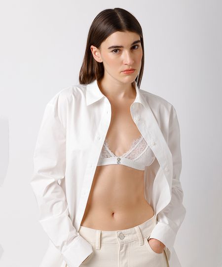 sutiã triângulo de algodão com renda mindset off white 40 sutiã triângulo de algodão com renda mindset off white 40