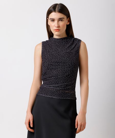 regata feminina de tule franzida poá mindset preta PP regata feminina de tule franzida poá mindset preta PP