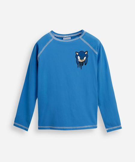 camiseta infantil com proteção uv sonic azul 4 camiseta infantil com proteção uv sonic azul 4