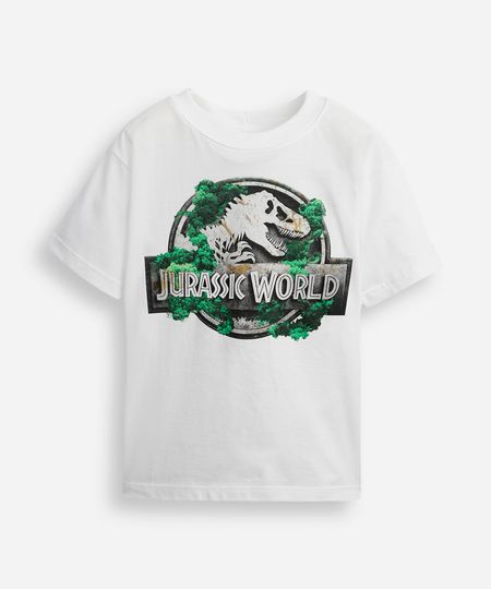 camiseta infantil de algodão jurassic park off white 12 camiseta infantil de algodão jurassic park off white 12
