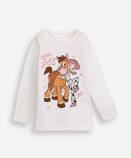 camiseta infantil de algodão jessie toy story off white 1 camiseta infantil de algodão jessie toy story off white 1