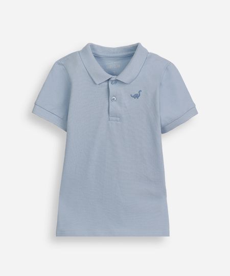 polo infantil de algodão com bordado azul 4