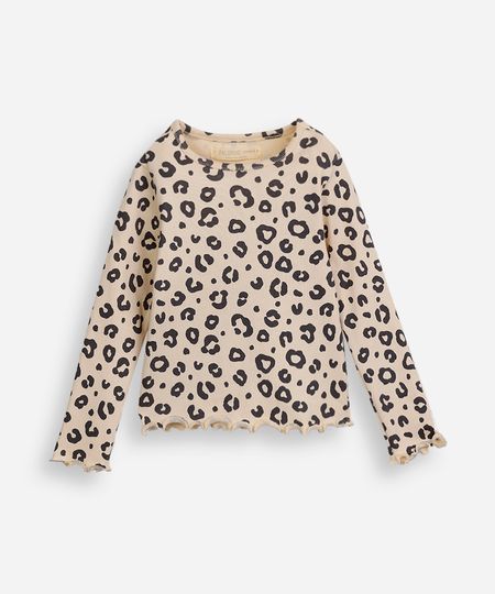blusa infantil de algodão animal print bege 4 blusa infantil de algodão animal print bege 4