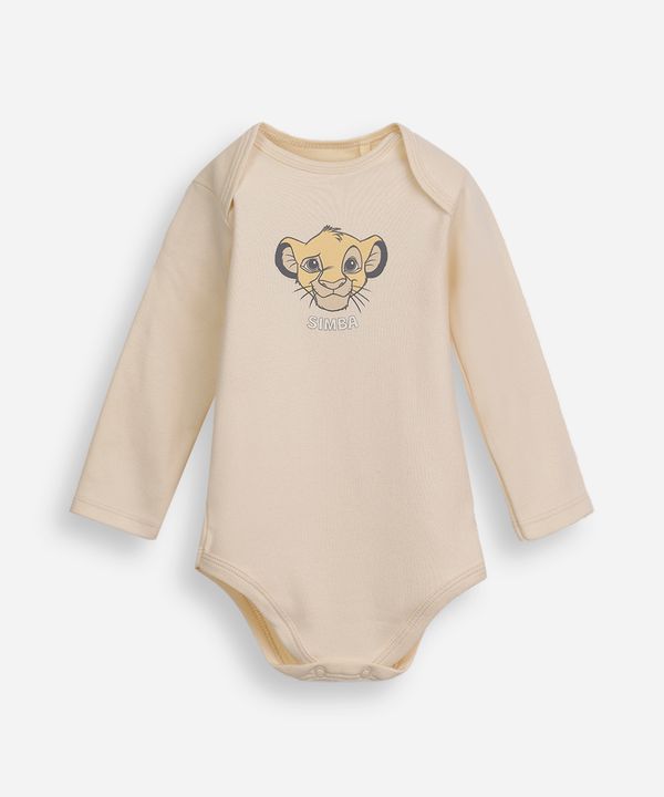 body infantil de algodão simba bege 9-12