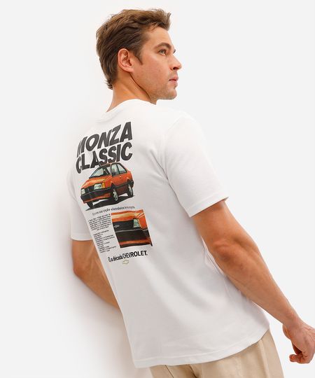 camiseta masculina chevrolet off white PP