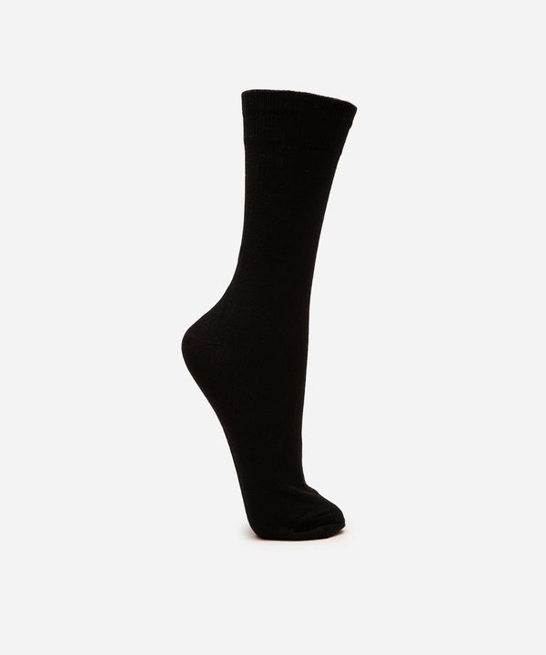 meia cano longo canelada preto 37-40