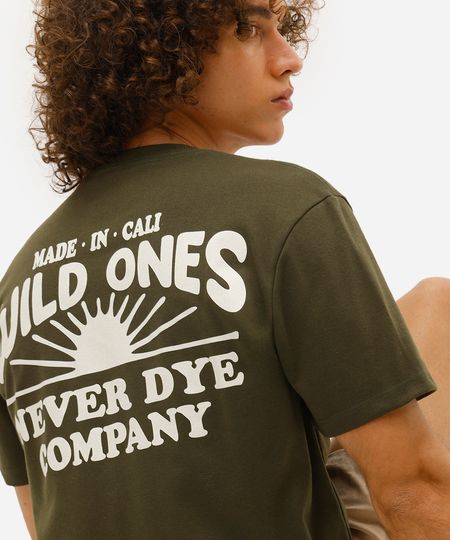 camiseta masculina wild ones manga curta verde G